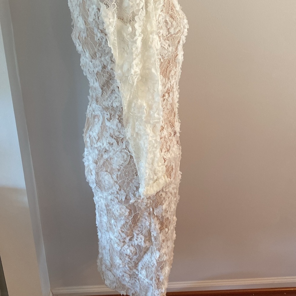 XSCAPE size 4 stunning lace dress tan lining - Picture 6 of 13